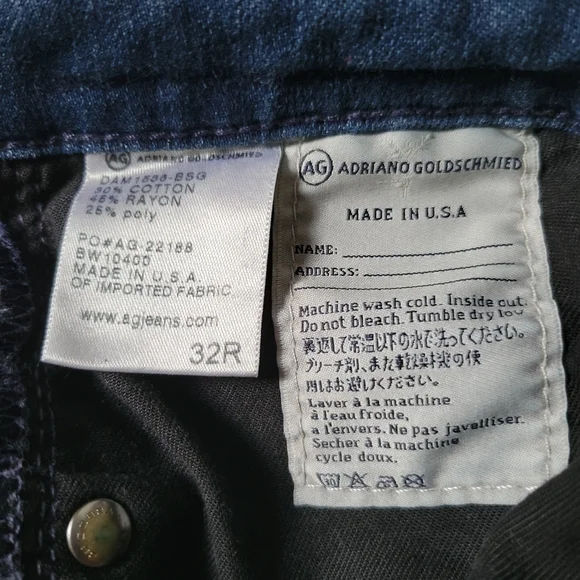 AG Adriano Goldschmied  The Stevie Mid rise Slim Straight Leg Size 32R - Picture 3 of 12
